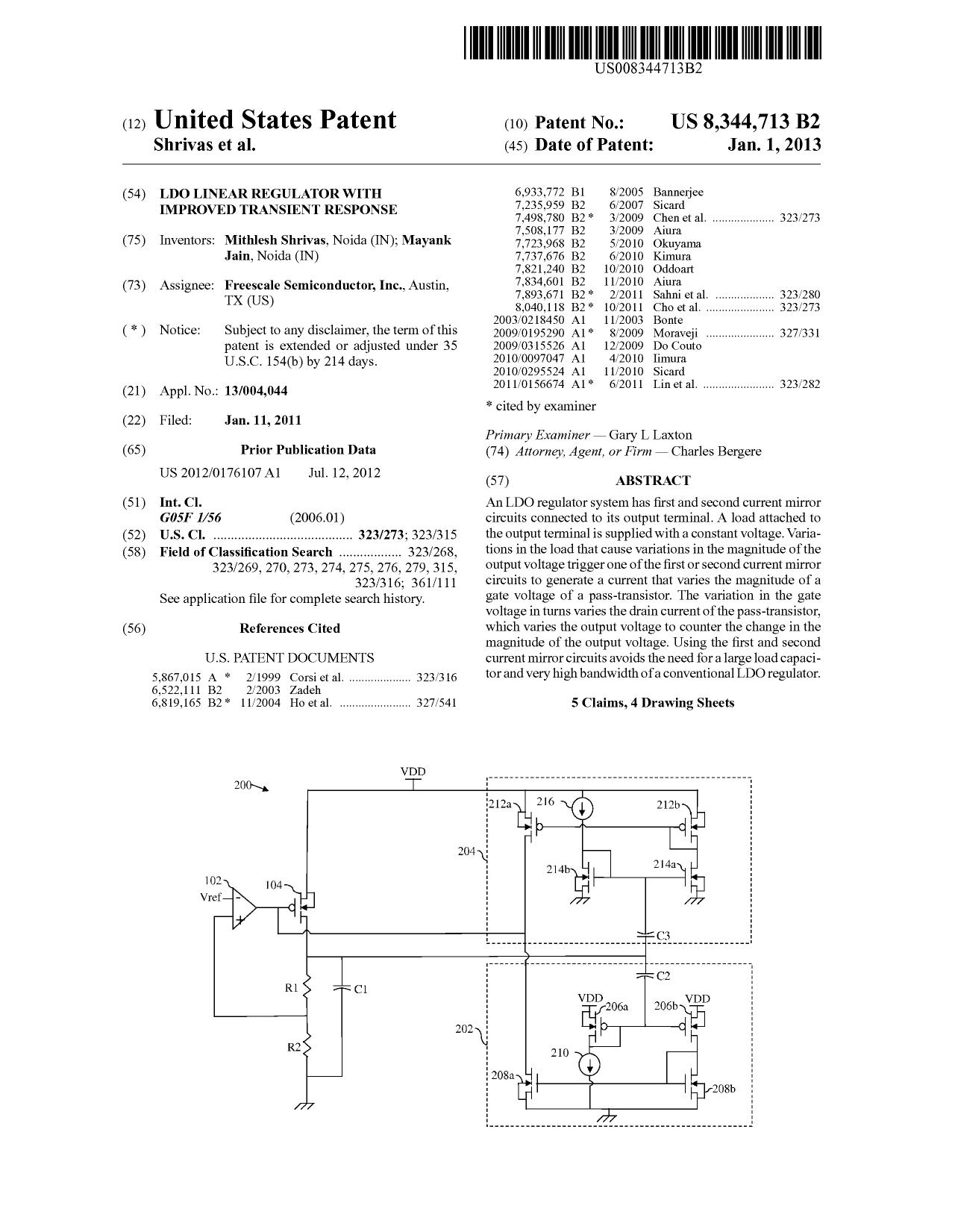 LDO LINEAR REGULATOR WITH  IMPROVED TRANSIENT RESPONSE