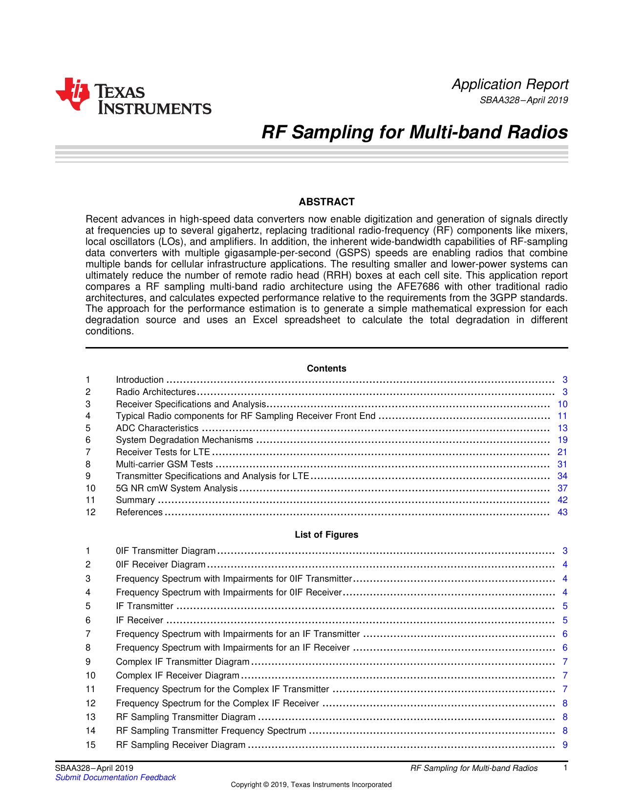 RF Sampling for Multi-band Radios