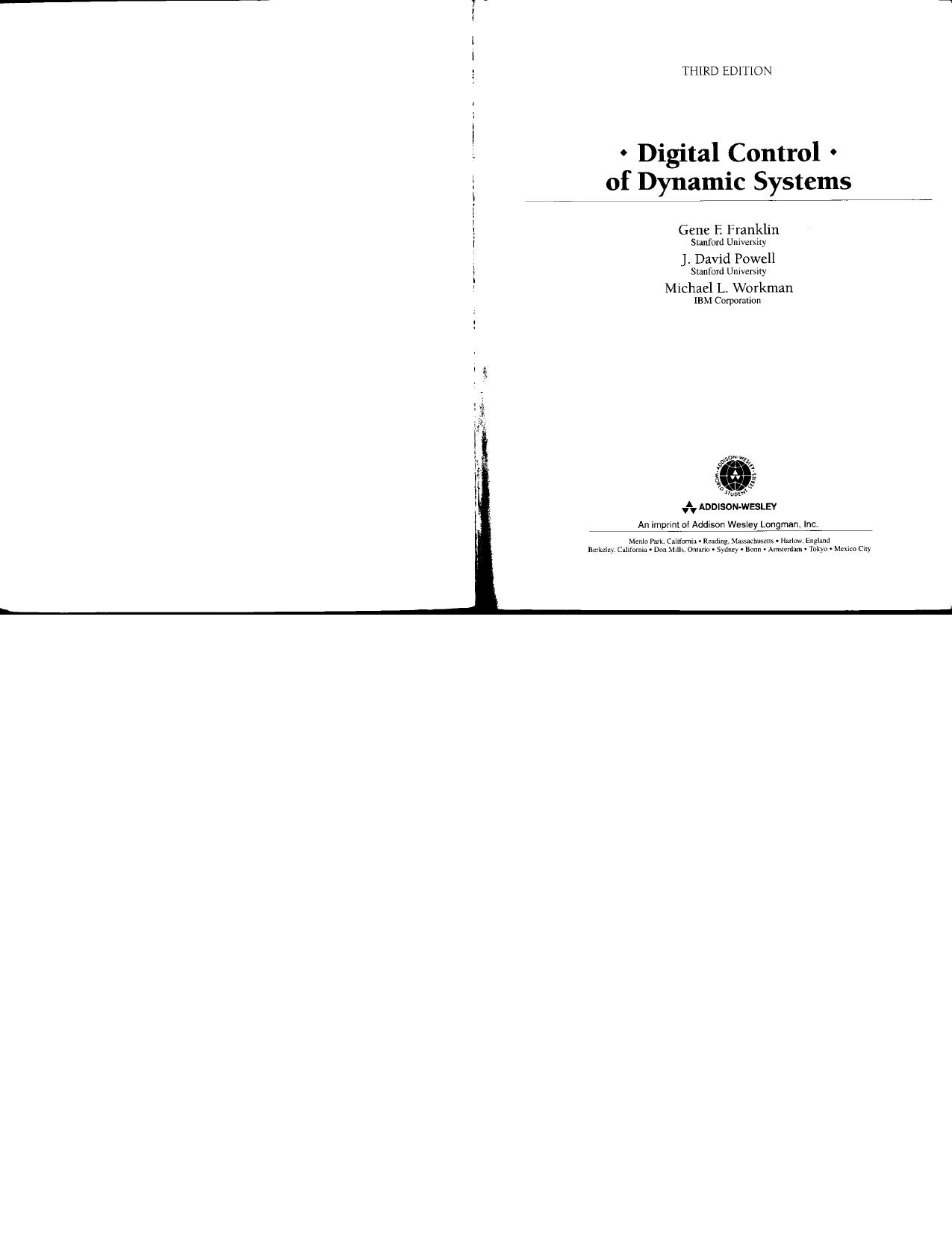 Digital Control of Dyanmic Systems 3rd ed - G. Franklin, J. Powell, M. Workman (A-W, 1998) WW.djvu