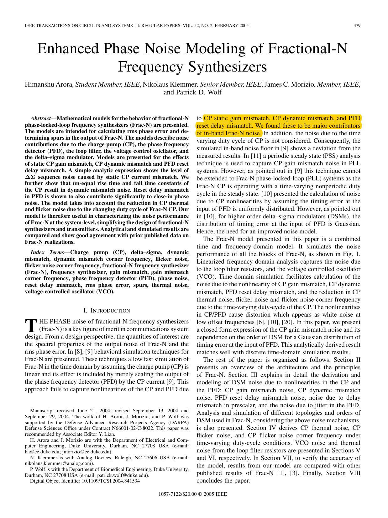 Enhanced phase noise modeling of fractional-N frequency synthesizers