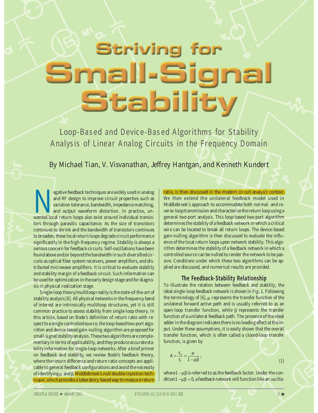 Striving for small-signal stability - IEEE Circuits and Devices Magazine