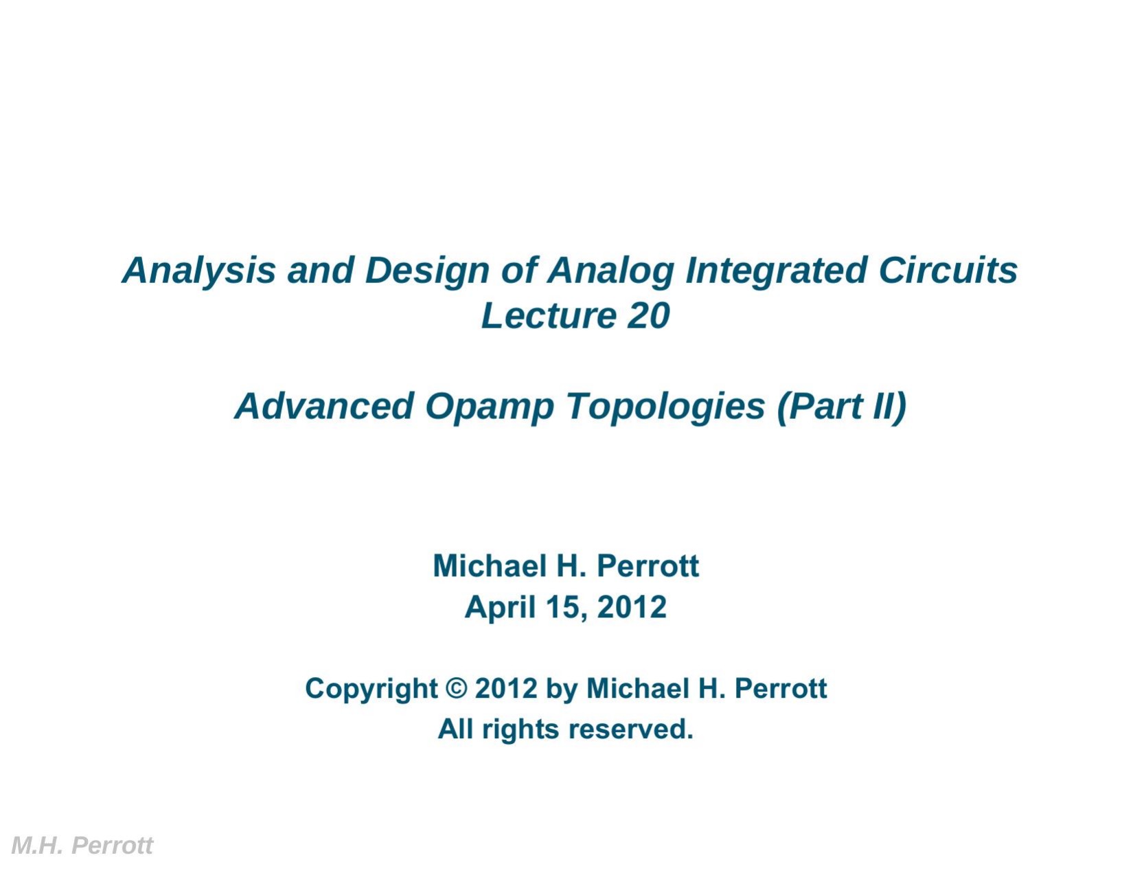 Advanced Opamp Topologies (Part II)