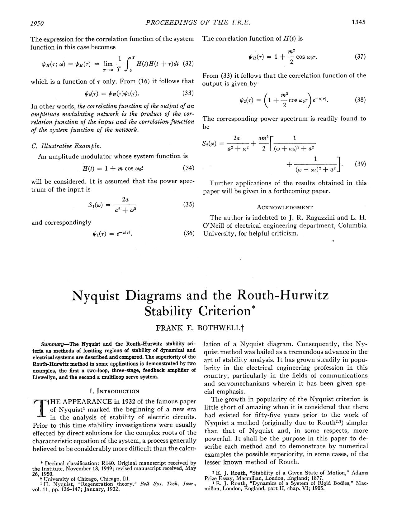 jrproc.1950.Bothwell, F.E.-Nyquist Diagrams and the Routh-Hurwitz Stability Criterion