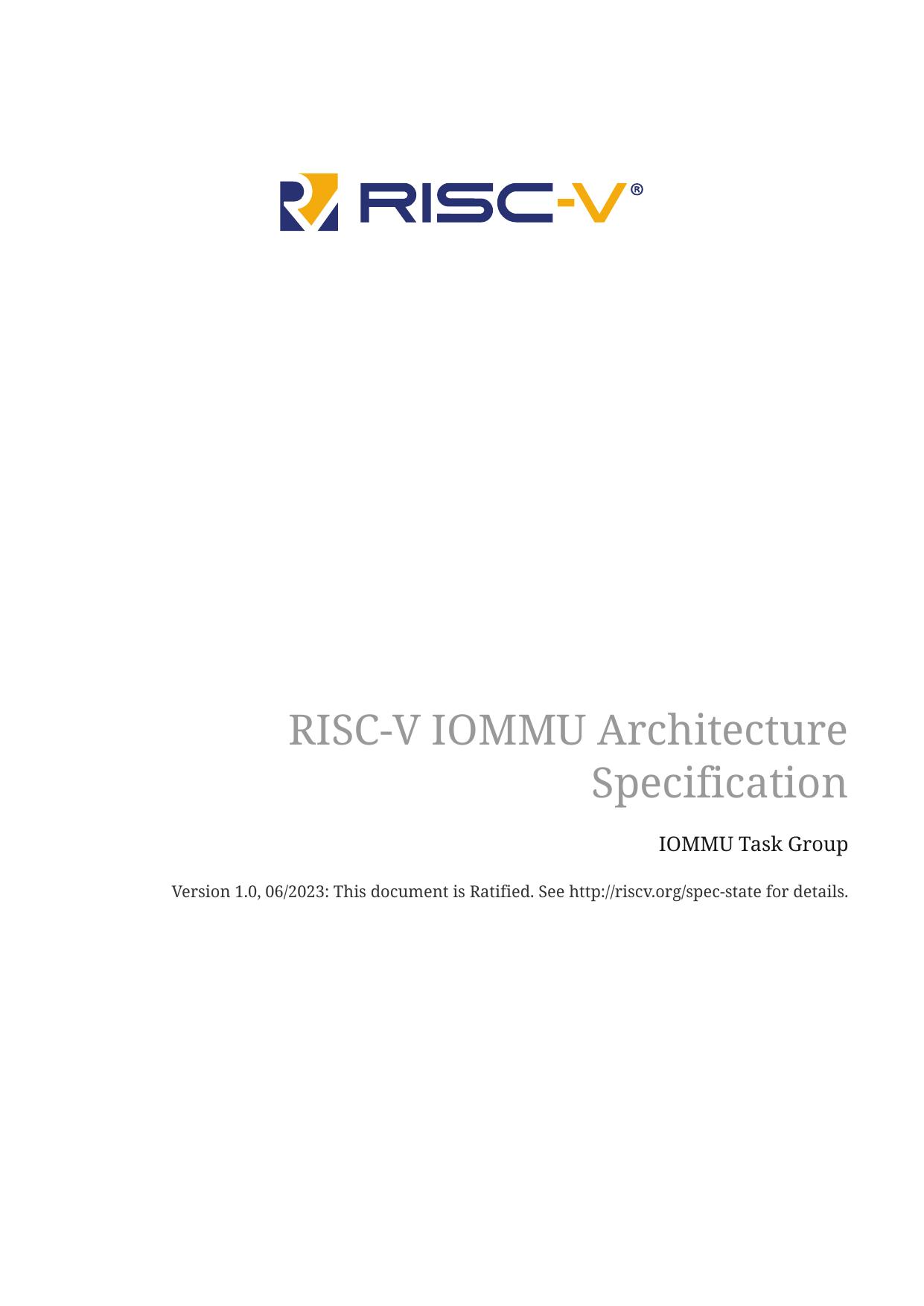 RISC-V IOMMU Architecture Specification