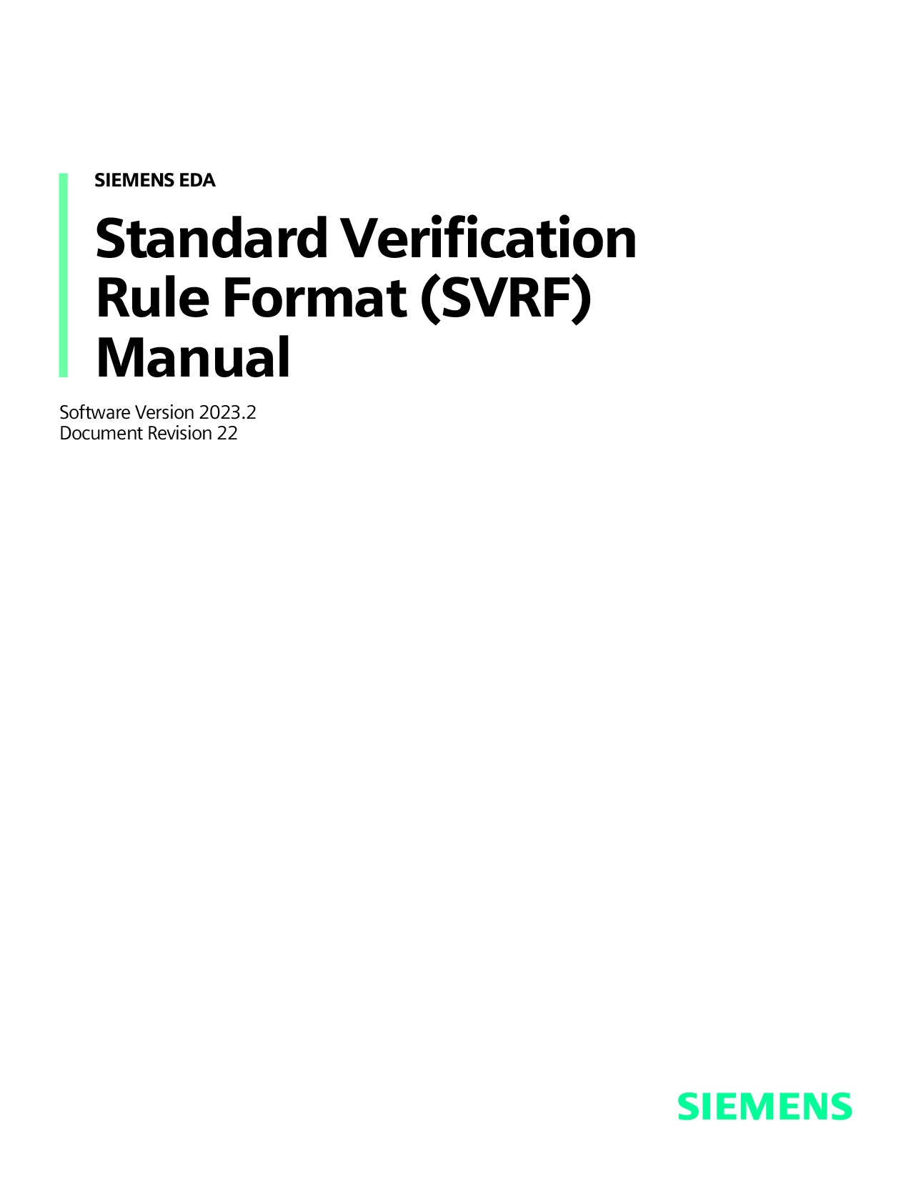 Standard Verification Rule Format (SVRF) Manual 2023