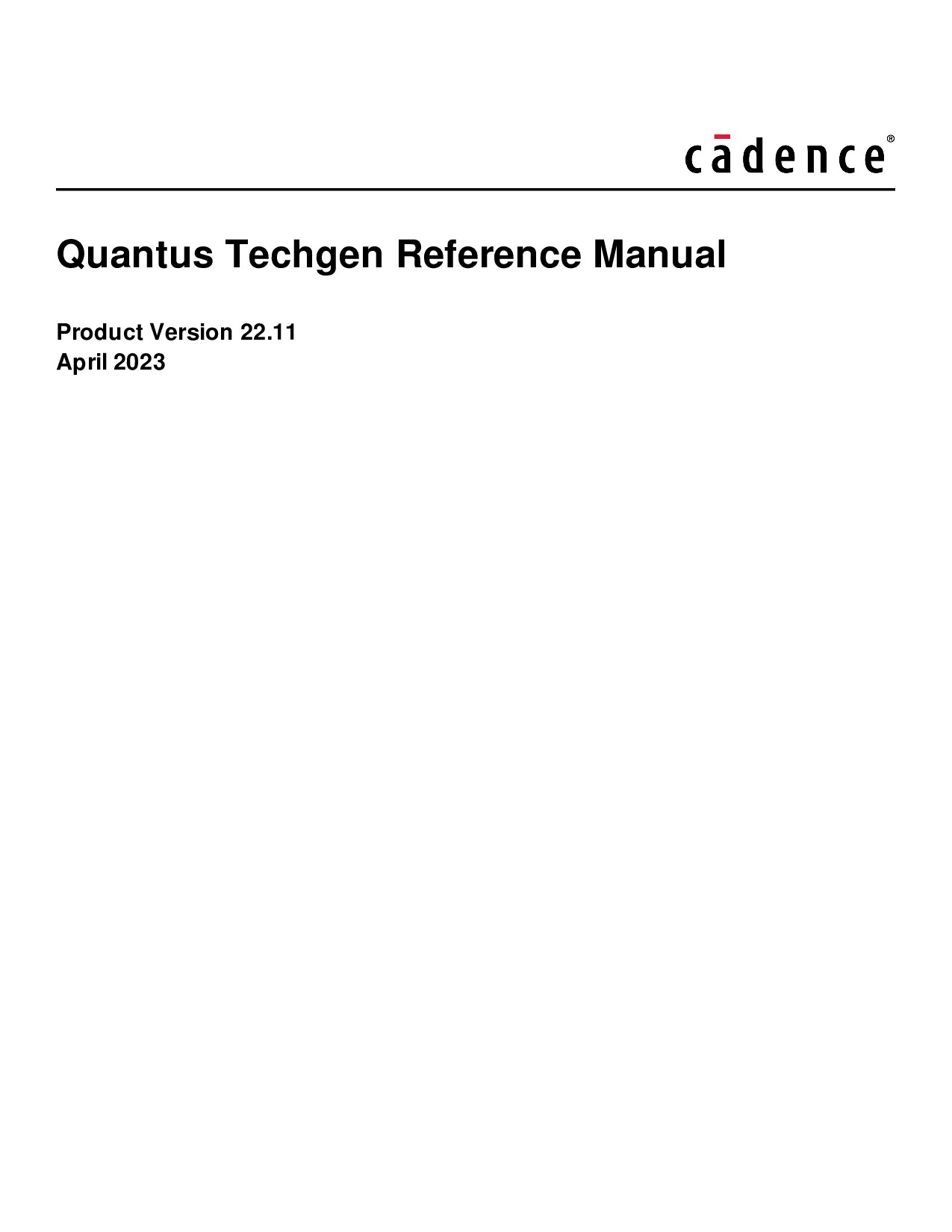 Quantus Techgen Reference Manual