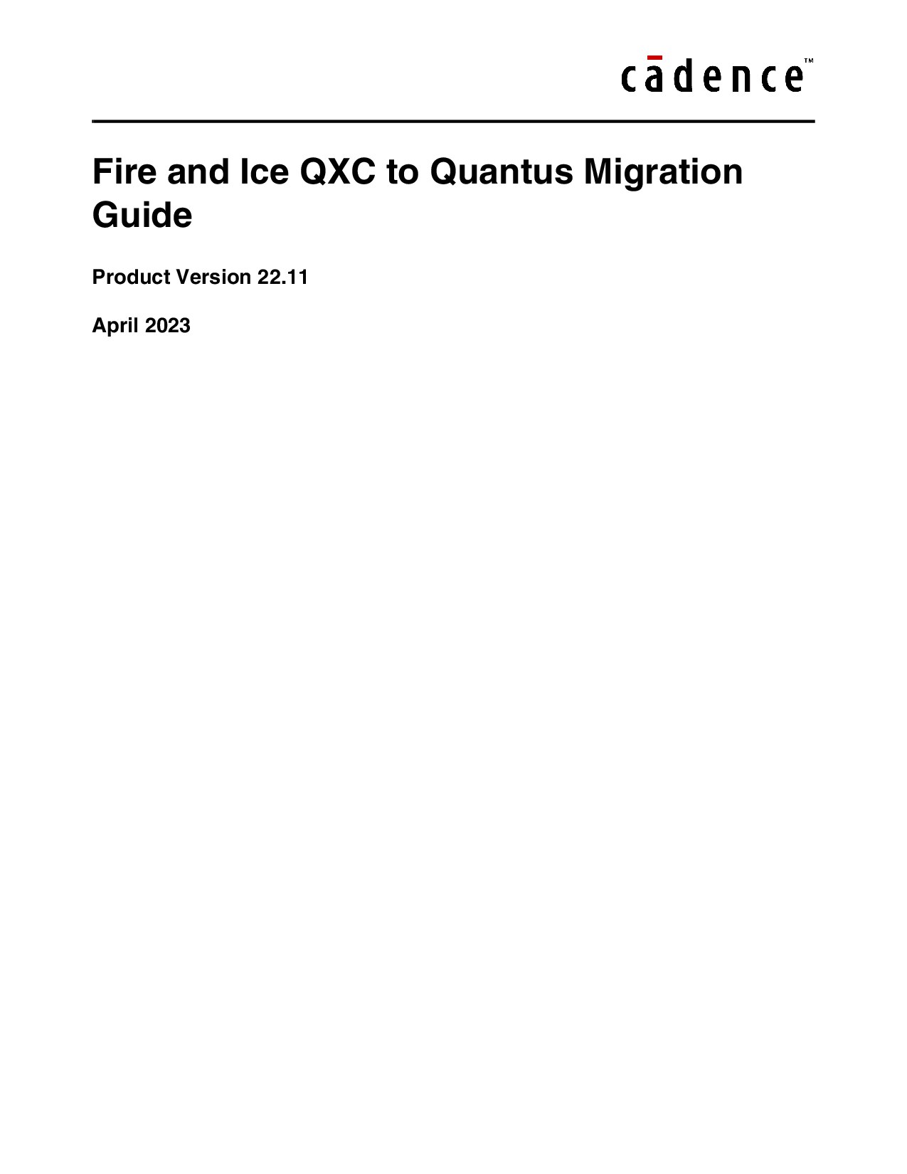 Fire and Ice QXC to Quantus Migration Guide