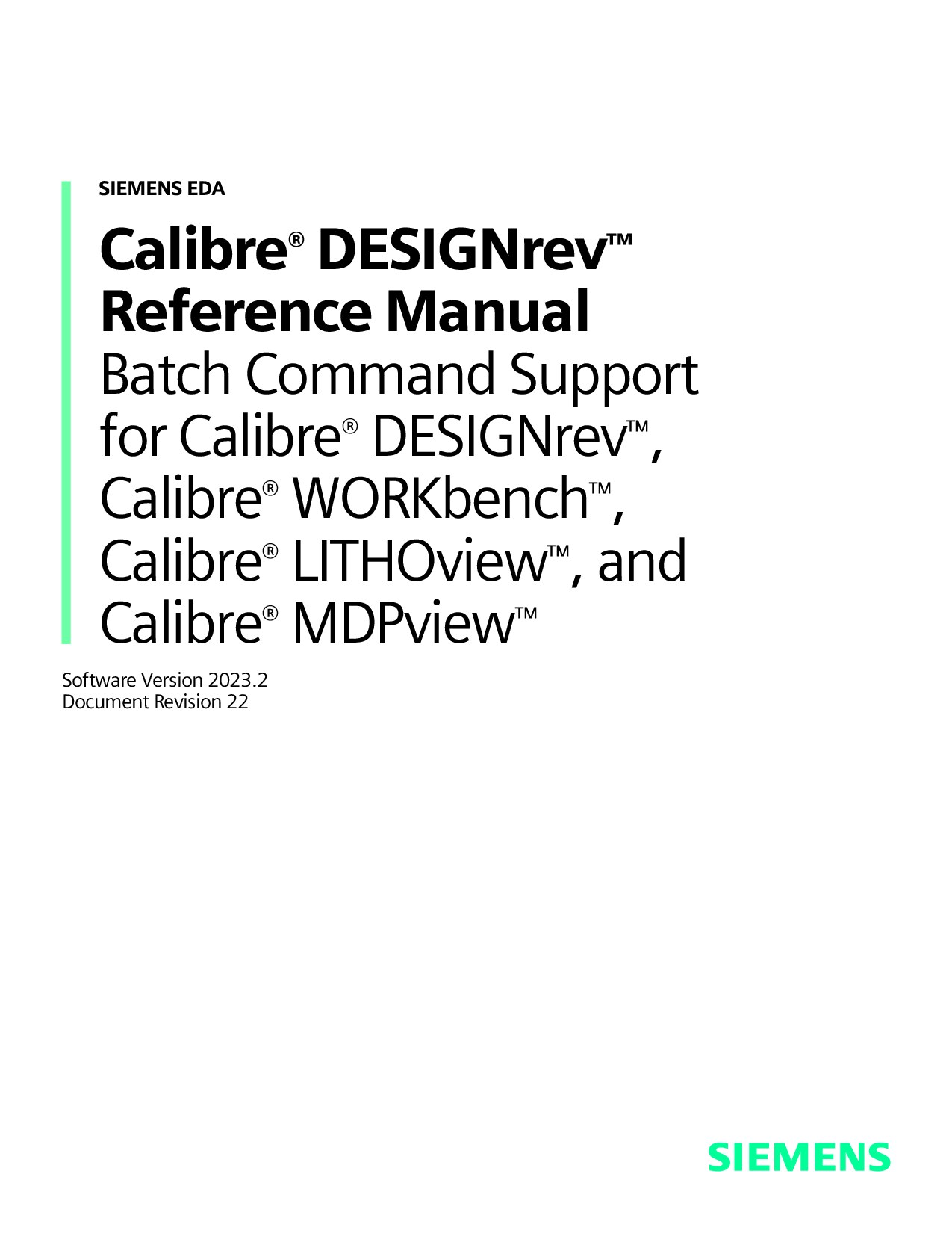 Calibre® DESIGNrev Reference Manual