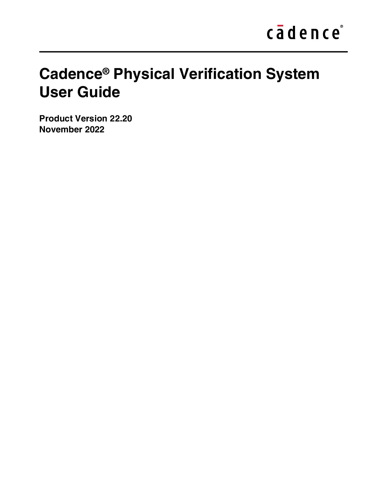 Cadence Physical Verifi cation User Guide