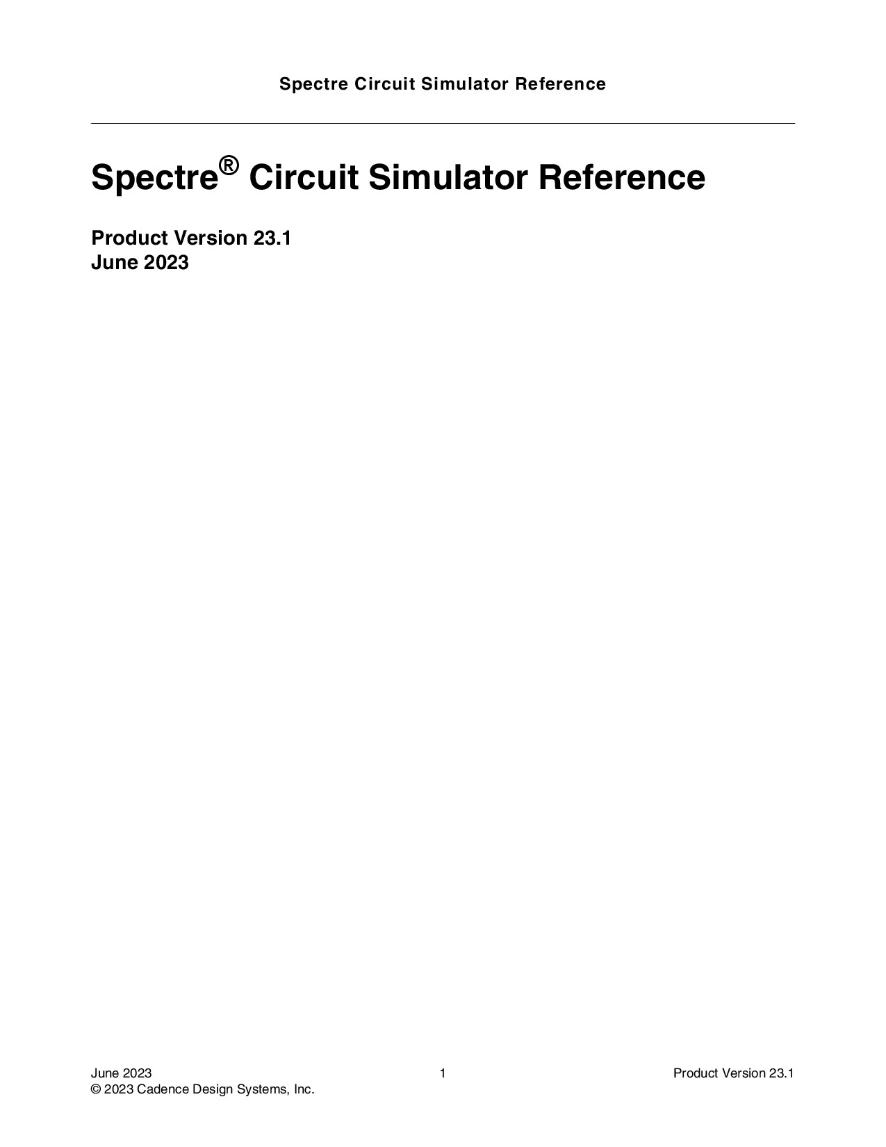 Spectre Circuit Simulator Reference