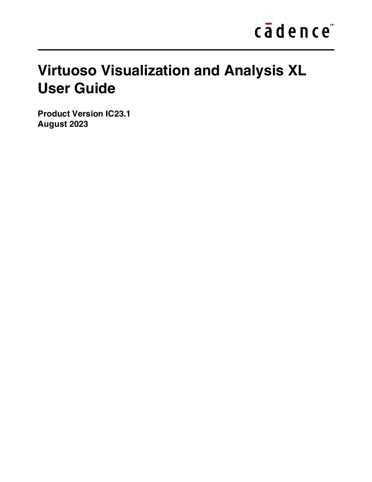 Virtuoso Visualization and Analysis XL User Guide