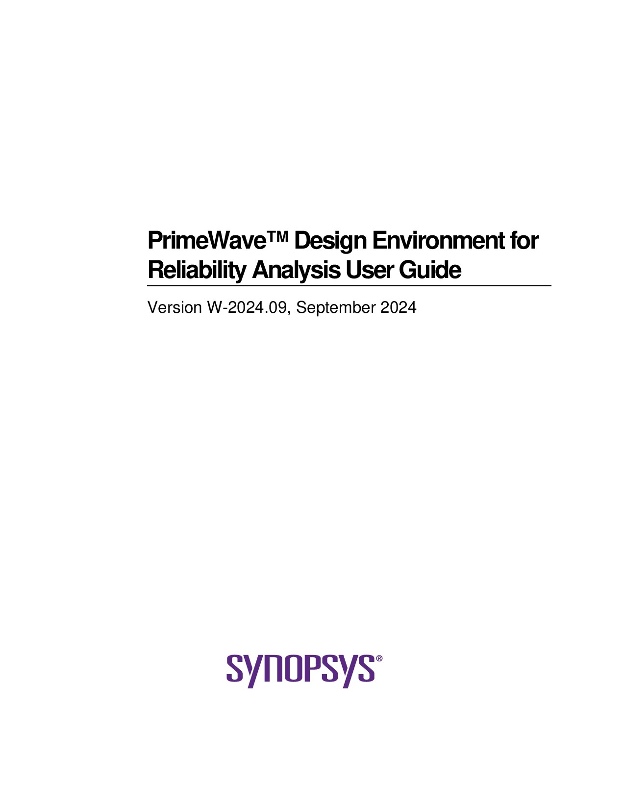 PrimeWave� Design Environment for Reliability Analysis User Guide