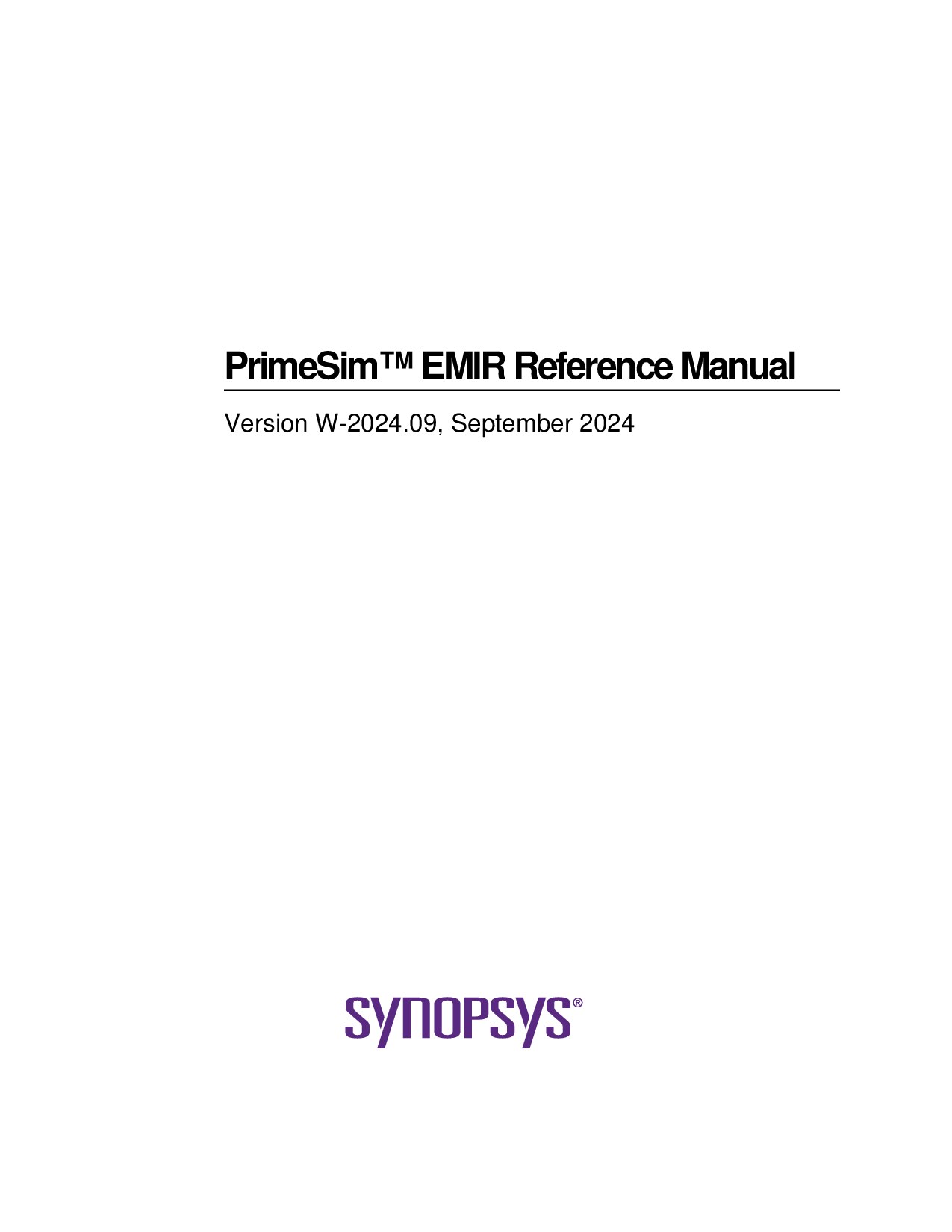 PrimeSim� EMIR Reference Manual