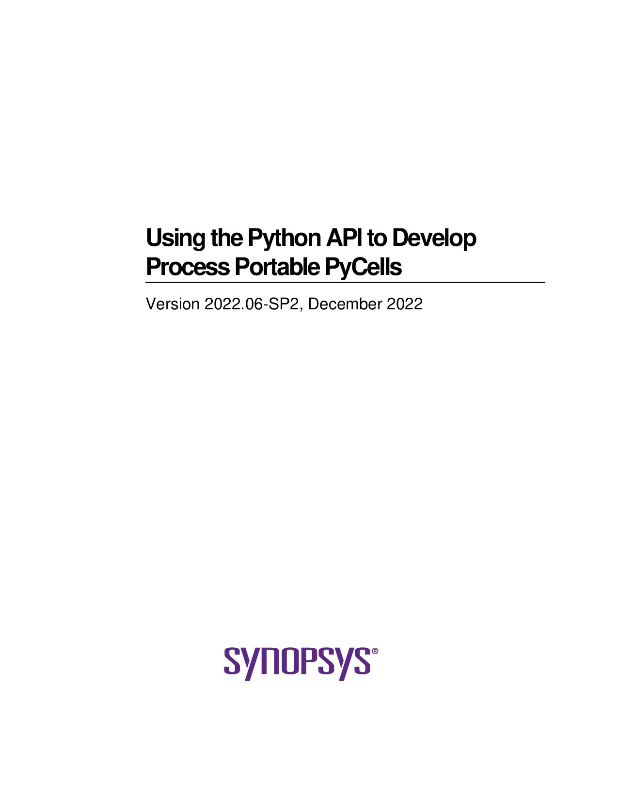 Using the Python API to Develop Process Portable PyCells