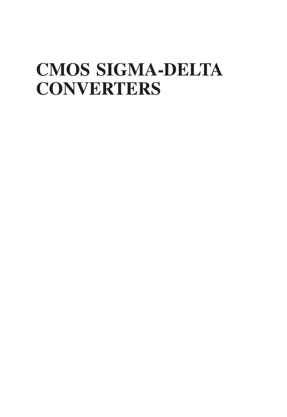CMOS Sigma-Delta Converters Practical Design Guide