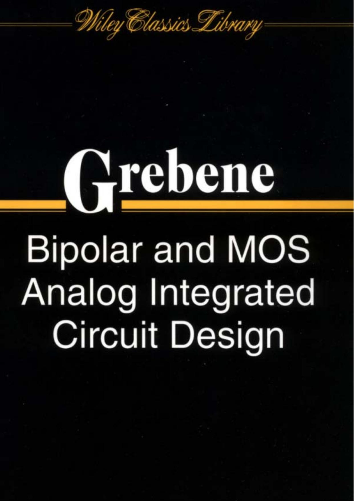 Bipolar and MOS Analog IC Design