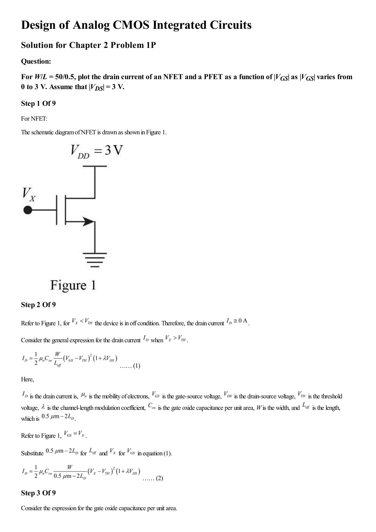 Solution-for-Design of Analog CMOS Integrated Circuits 2nd