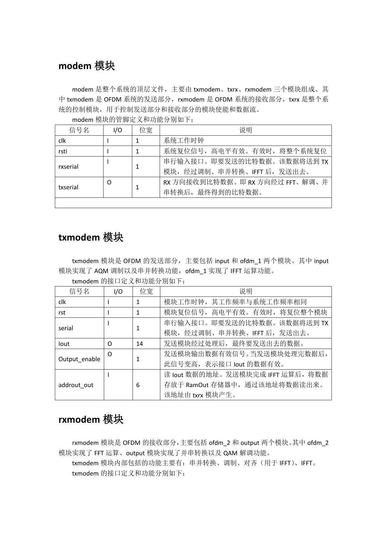 ofdm功能说明文档