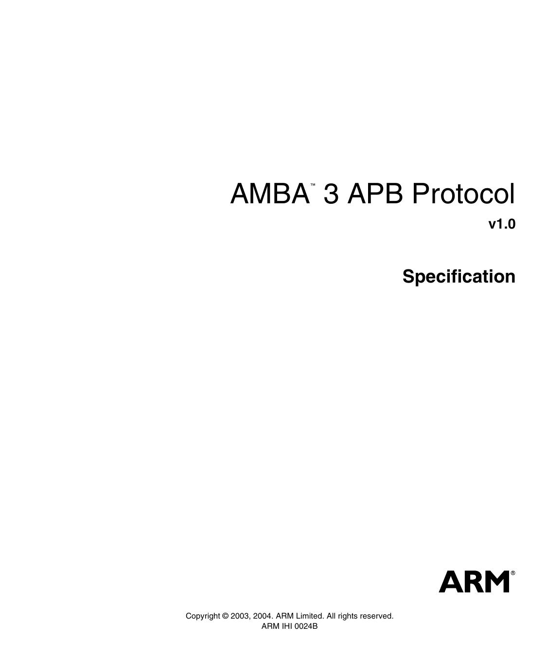 AMBA 3 APB Protocol Specification