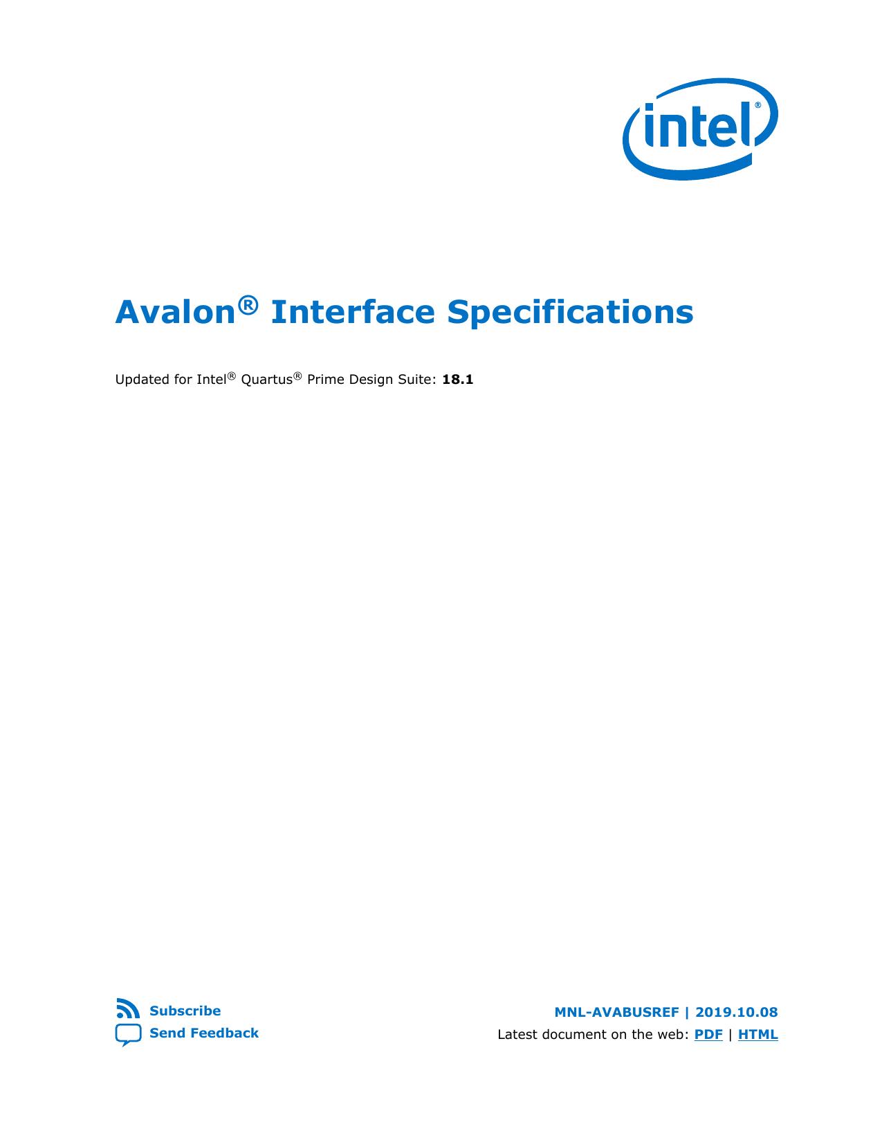 Avalon® Interface Specifications