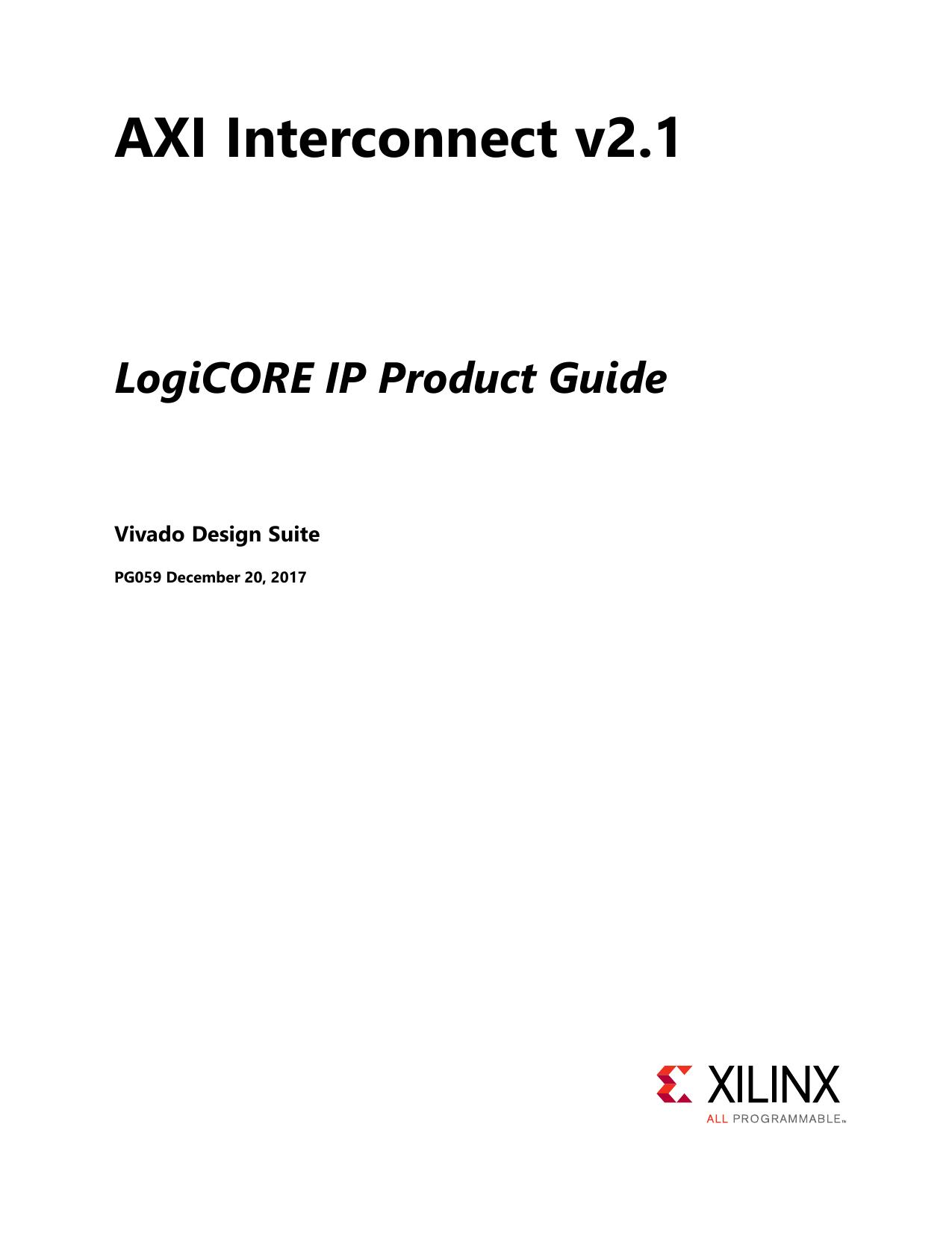 AXI Interconnect v2.1 LogiCORE IP Product Guide (PG059)