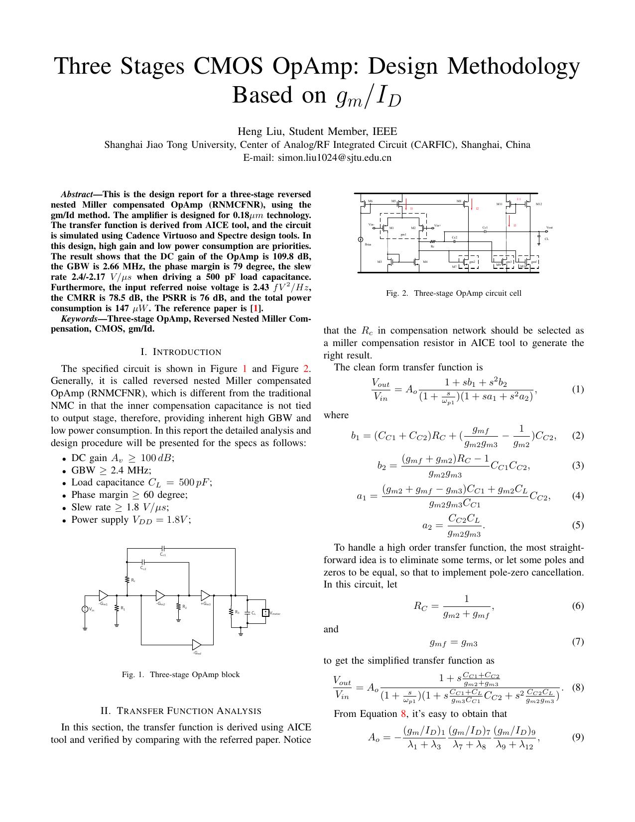 Three Stages CMOS OpAmp