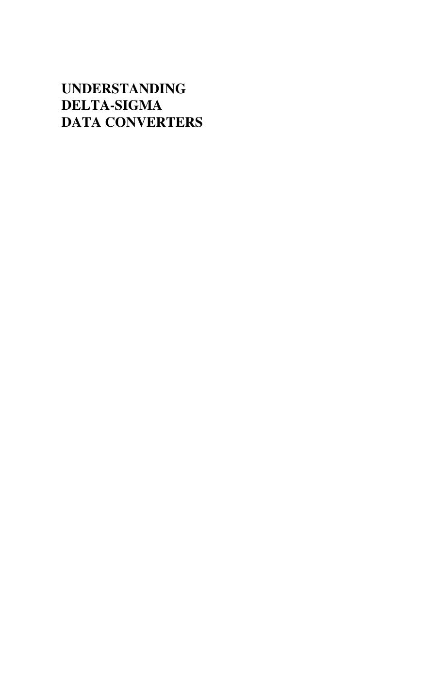 Understanding Delta-Sigma Data Converters 2nd edition