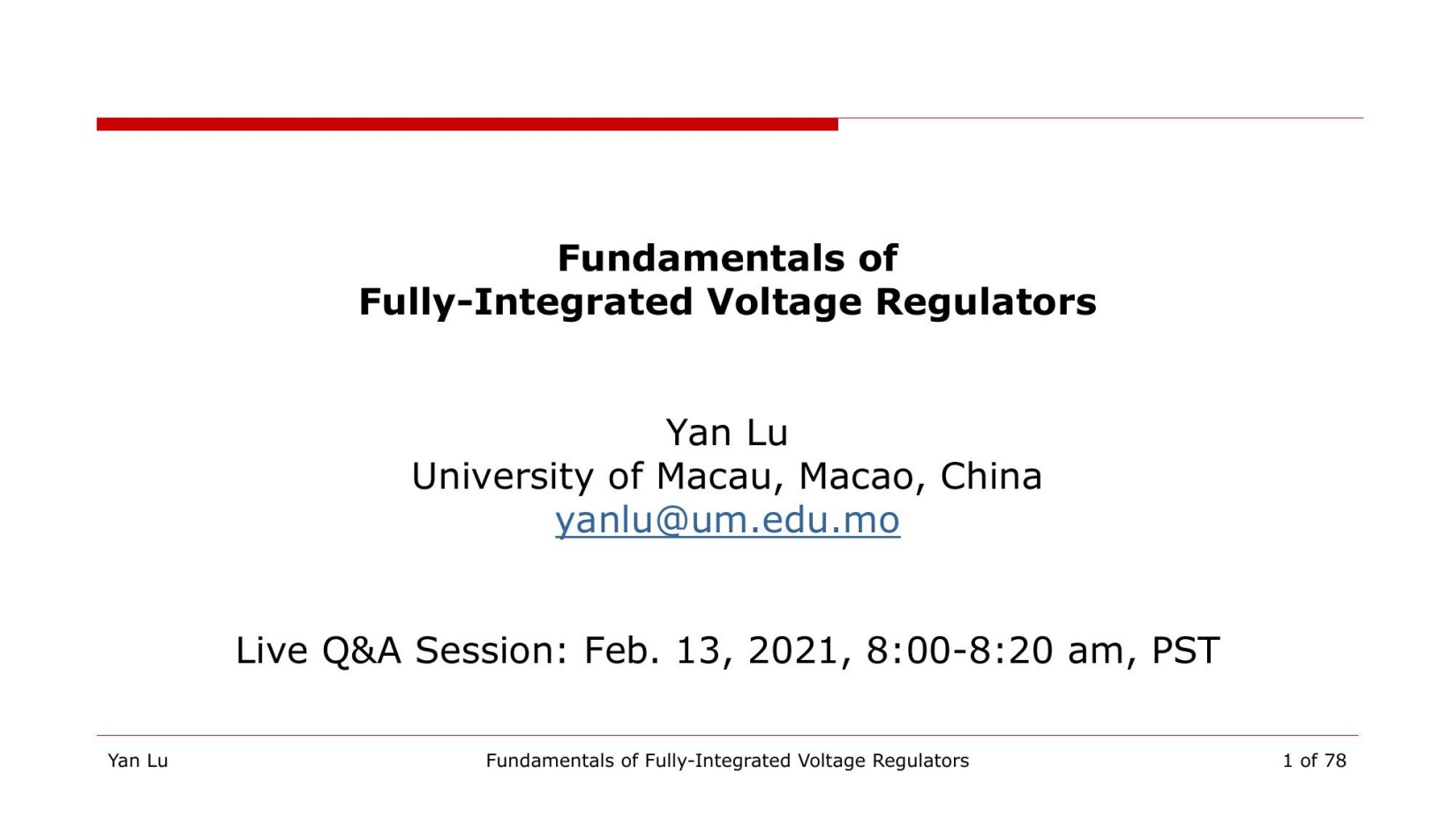 ISSCC2021-T10-Fundamentals of Fully-Integrated Voltage Regulators