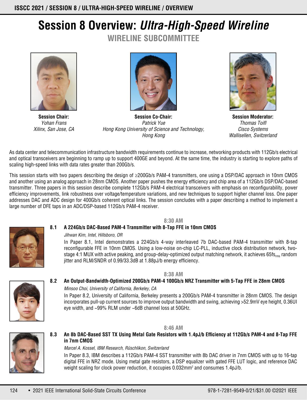 Session 8: Ultra-High-Speed Wireline