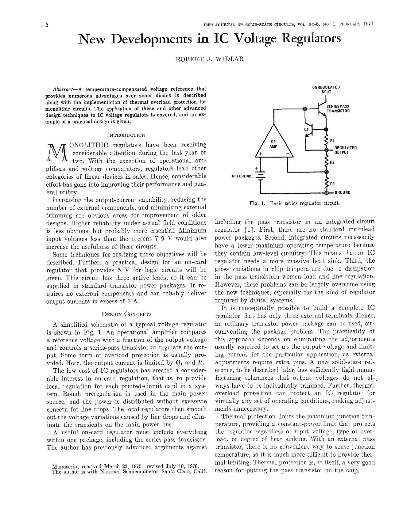 New developments in IC voltage regulators