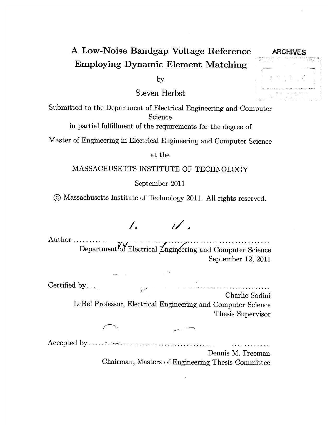 Herbst-MIT2011--A Low-Noise Bandgap Voltage Reference Employing Dynamic Element Matching